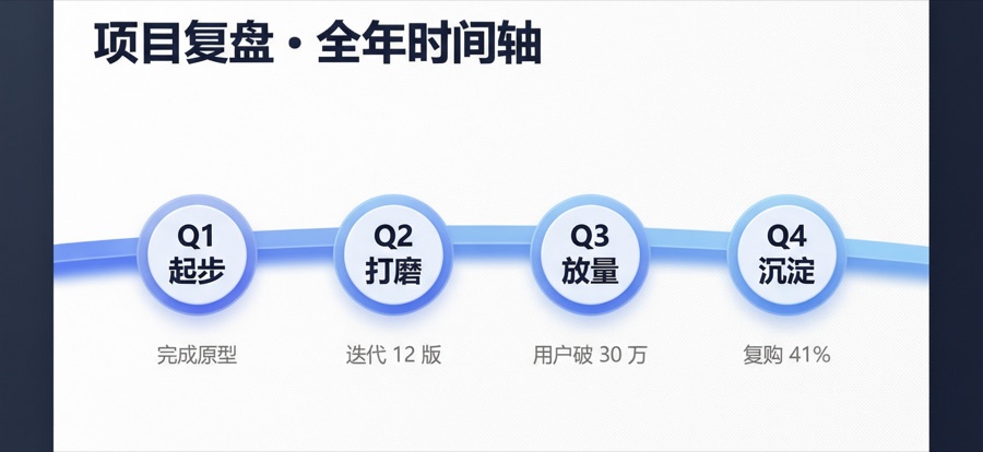 项目复盘：一条时间轴讲全年
