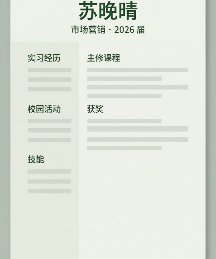 应届生简历：实习与校园活动